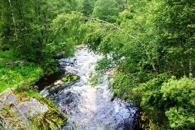The River Livet, a Speyside tributary, running through the Glenlivet valley in Moray, Scotland.