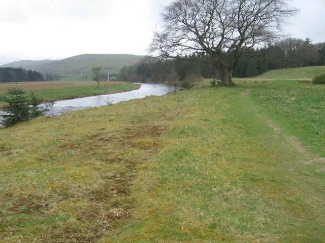 A path beside the young River Clyde near Abington, South Lanarkshire, Scotland