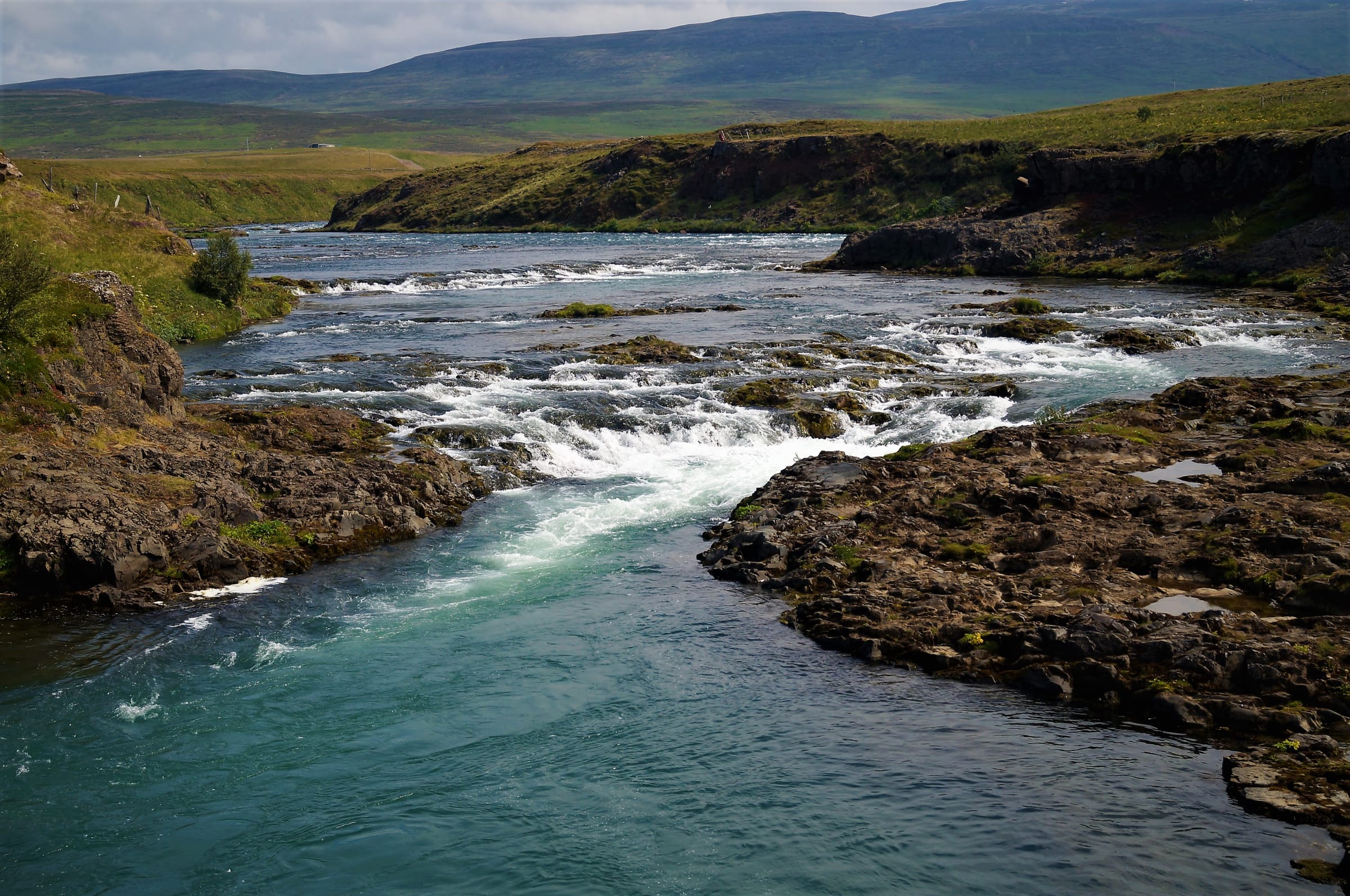 The Blanda river at Blönduós in summer conditions, the lower river.