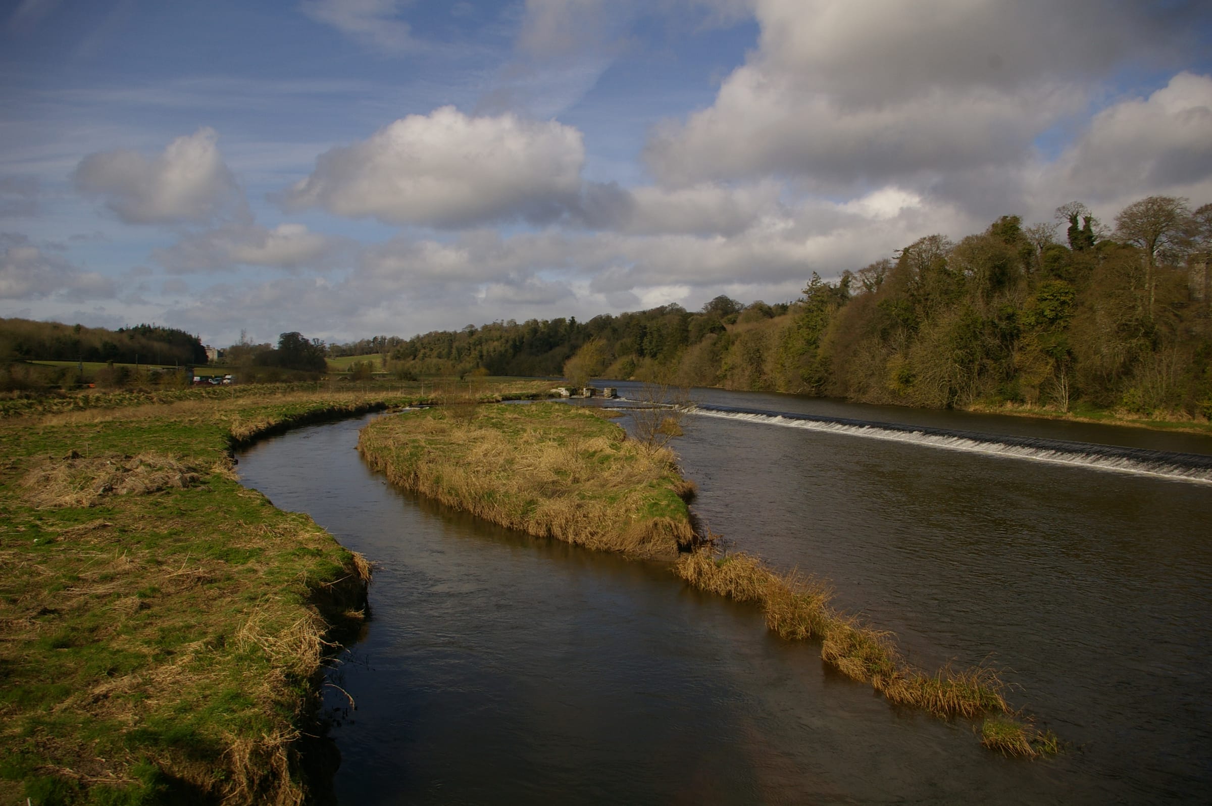 The River Boyne running through the Slane area of County Meath in early spring.