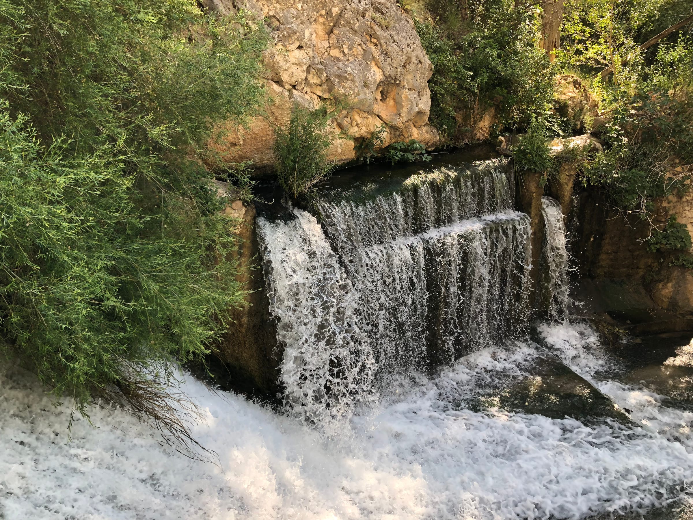 A waterfall cascade on the Cerrada del Río Castril gorge section, Granada.