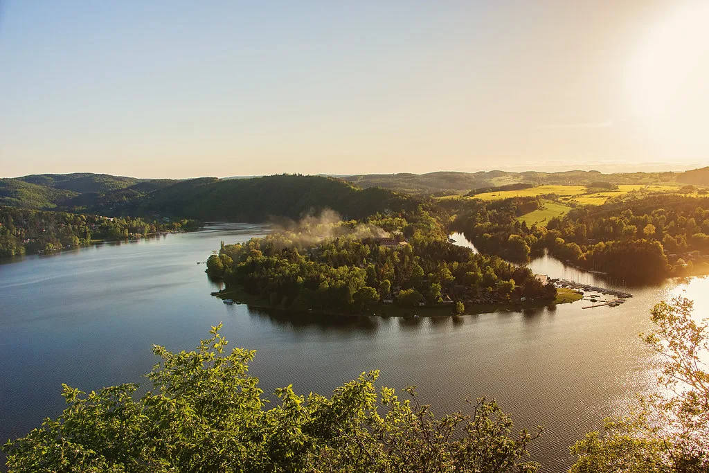 Slapy Reservoir — Panorama of lake Slapy near Prague on river Vltava