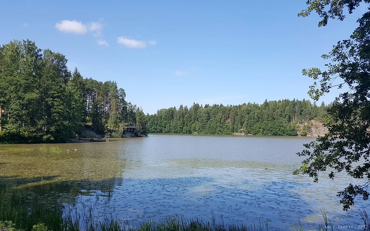 Summer shoreline scenery on Lake Tuusulanjärvi north of Helsinki