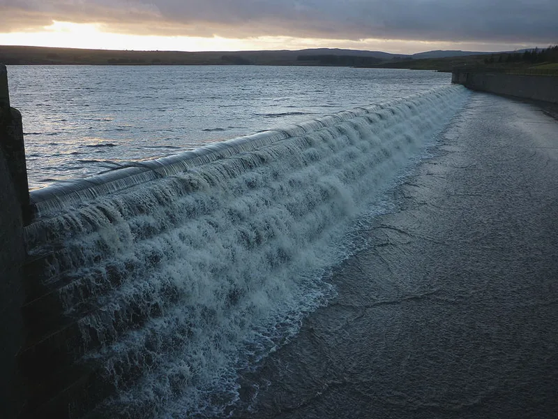 The small River Lune in Lunedale, County Durham, flowing out from Selset Reservoir in Teesdale.