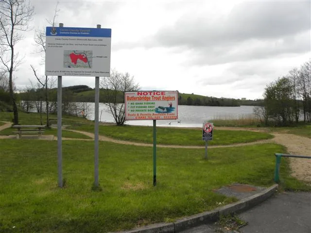 Annagh Lough, a small lake in County Cavan, Ireland, viewed from its shoreline