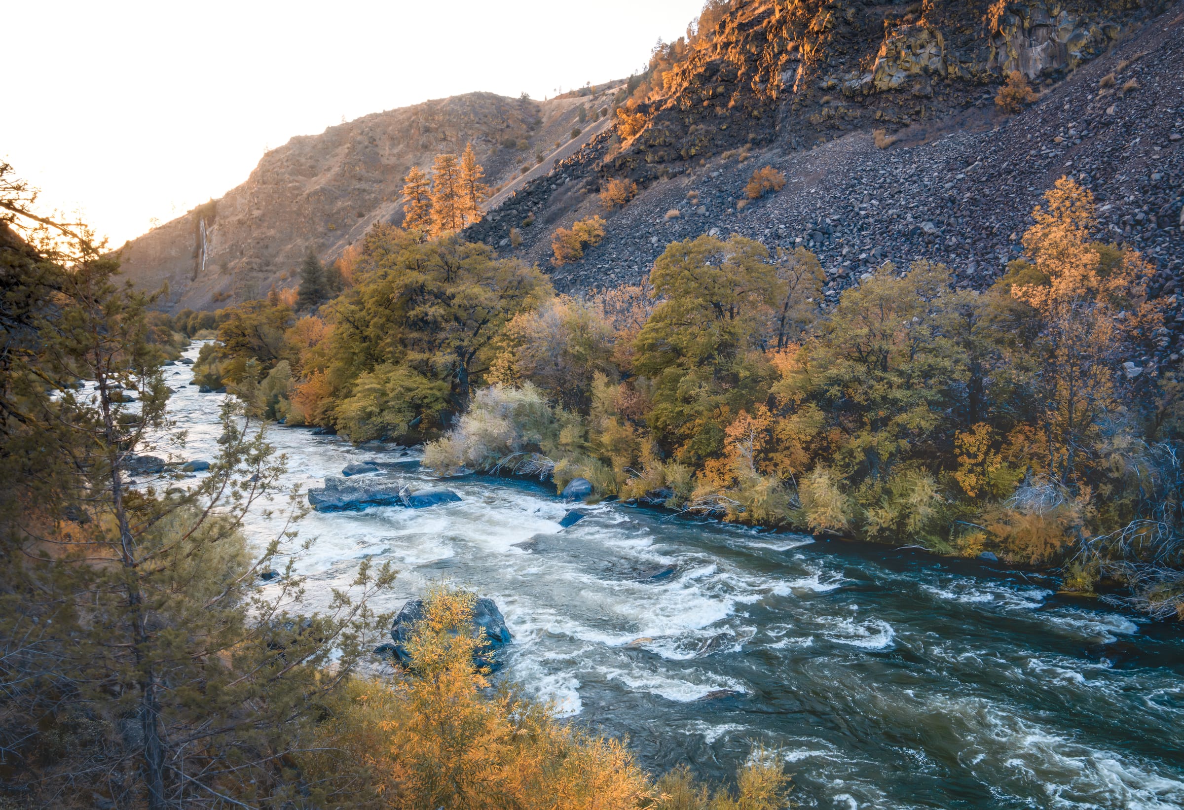 The BLM Pit River Recreation Area along the Pit River in Northern California, a river access site.