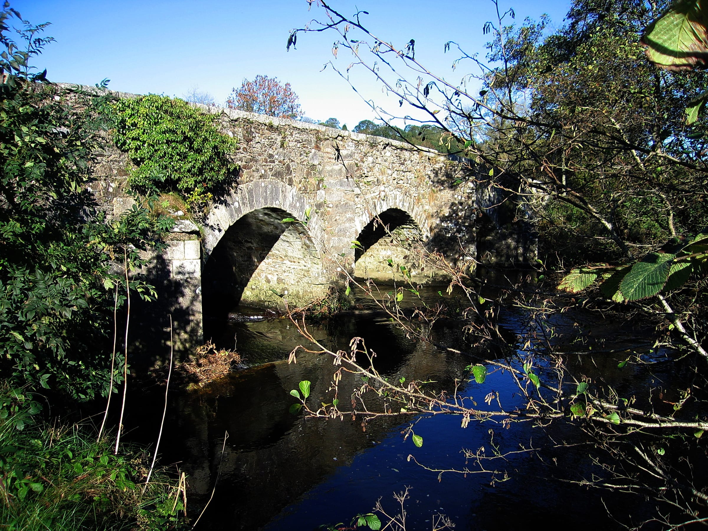 River Slaney at Stratford-on-Slaney, County Wicklow, the upper river in its headwaters.