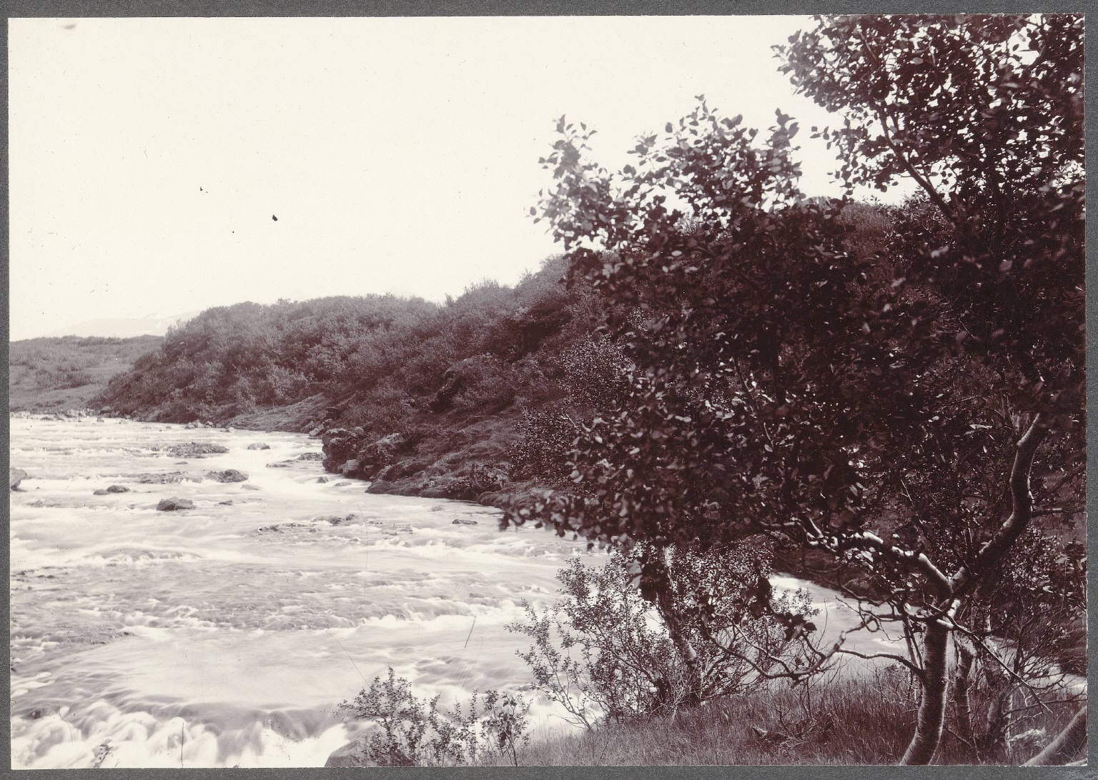 Historical photograph of the Ytri-Rangá near Hekla volcano, Iceland, circa 1900.